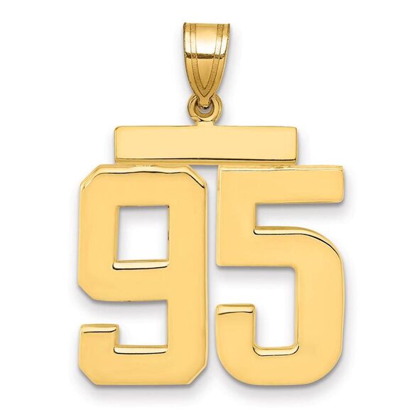 14k Yellow Gold Athletic Collection Large Polished Number 95 Pendant